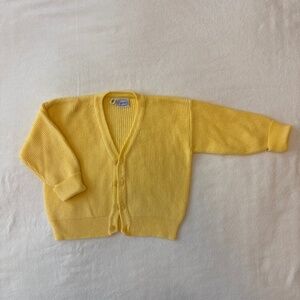 Dujardin Bruxelles Yellow Cotton Blend Cardigan Size 80 (US size 9 to 12 months)